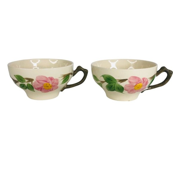 2 Franciscan Desert Rose Tea Cups & Saucer Sets Flat Cup Coffee Made in England - Picture 2 of 11